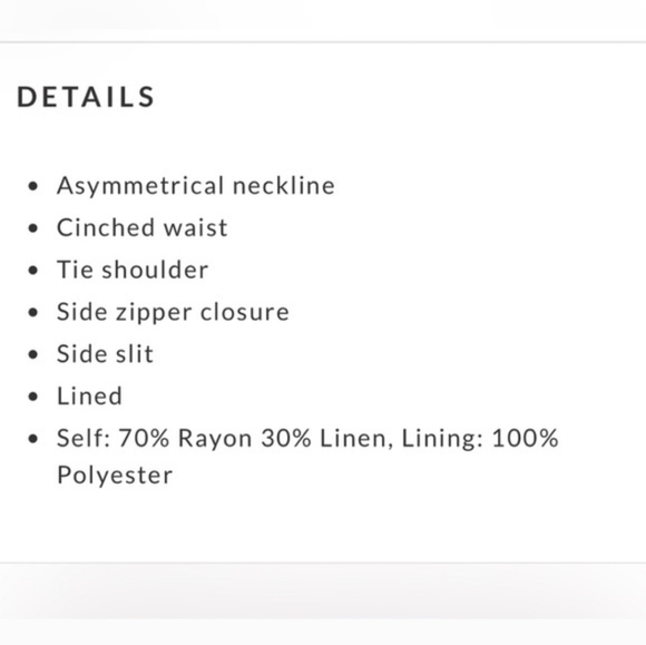 NWT Edith Linen Dress Vici - Picture 4 of 6